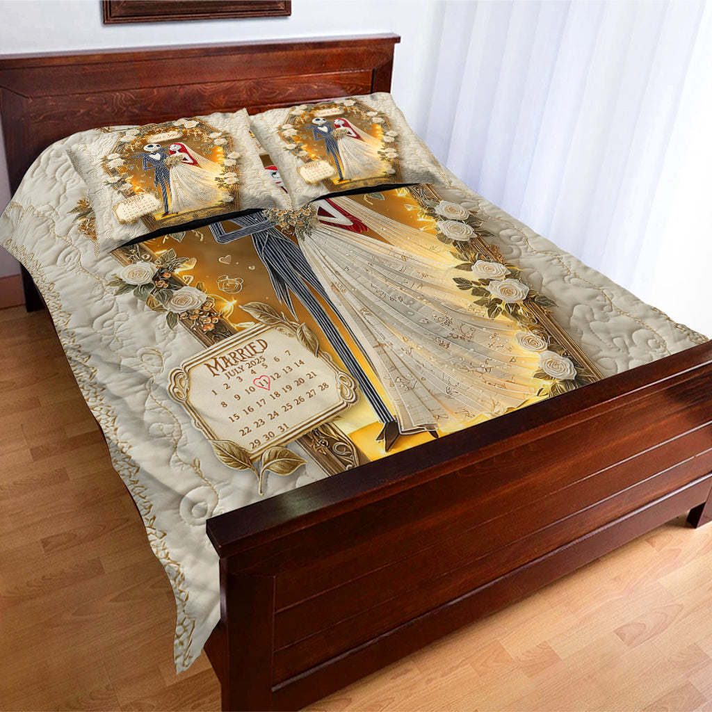 Horror Wedding Couple Custom Calendar - Personalized Nightmare Bedding Set