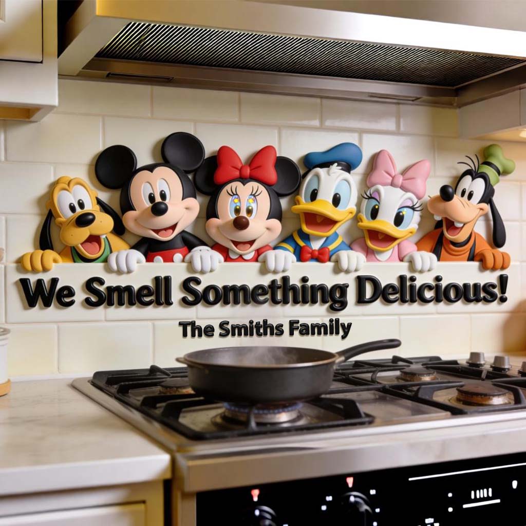 Kitchen Decor -Something Delicious - Personalized Mouse Wall Decal