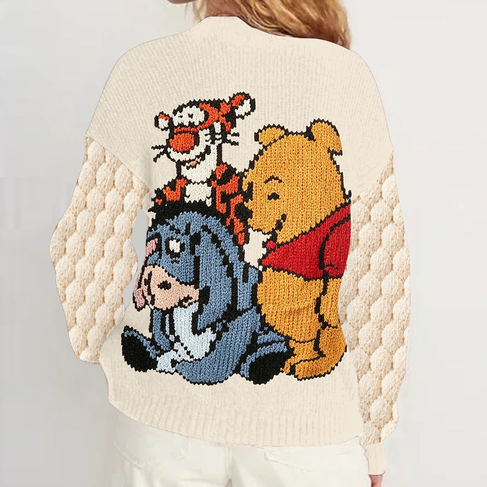 Friends - Personalized Yellow Bear Cardigan Sweater