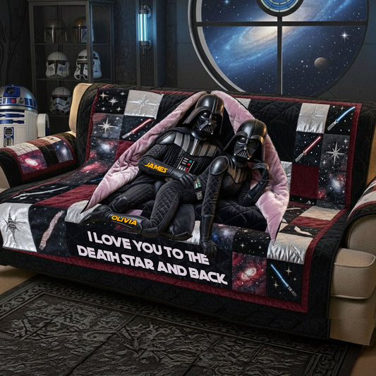 I Love You To The Darkside And Back - Personalized The Force Quilted Sofa/Couch Cover