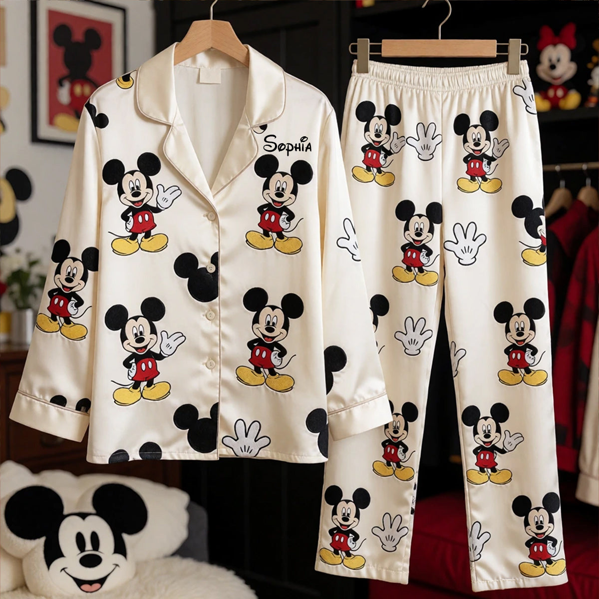 Friends - Personalized Mouse Button Down Pajamas