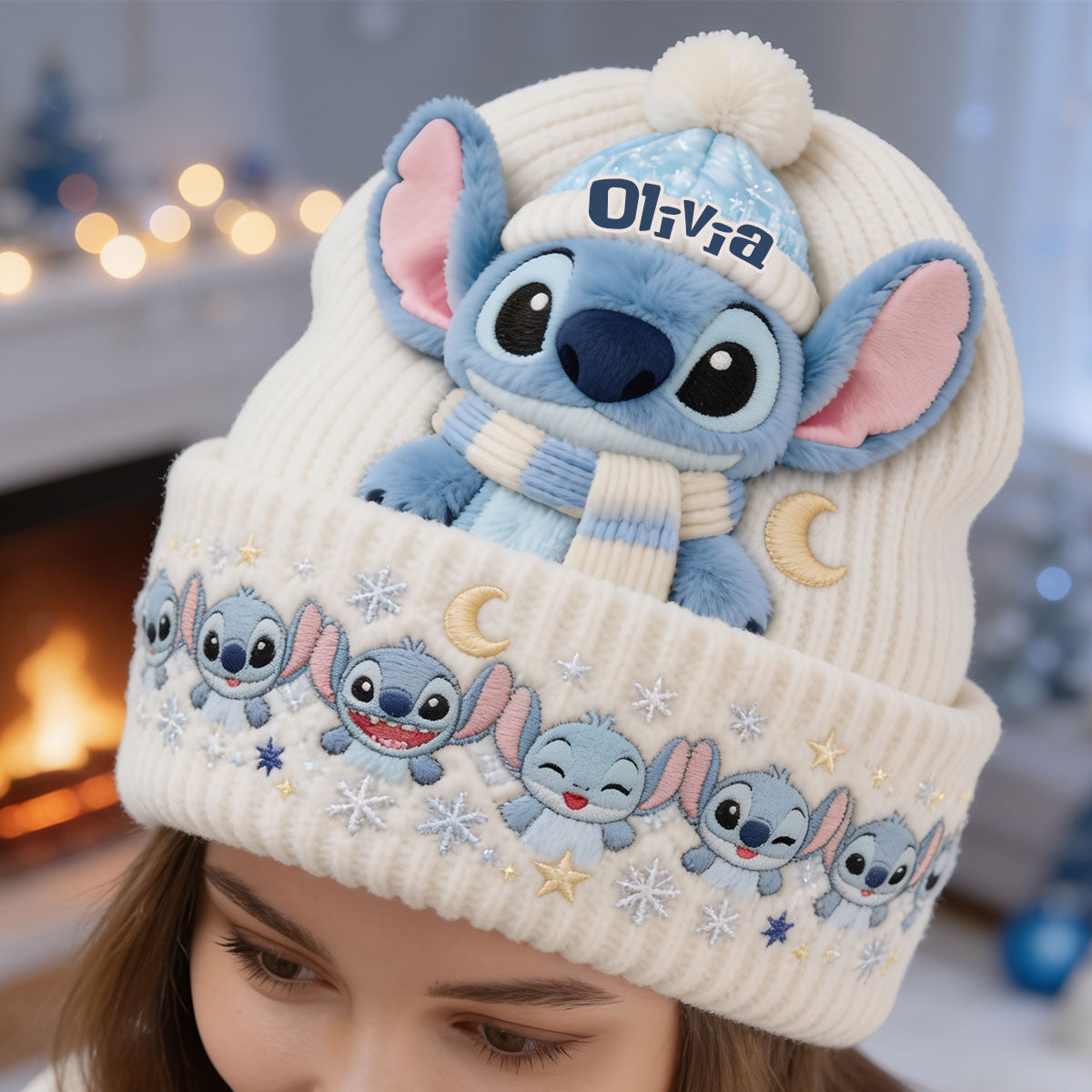 Blue Ohana - Personalized Ohana Beanie Hat With Patches