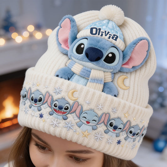 Blue Ohana - Personalized Ohana Beanie Hat With Patches