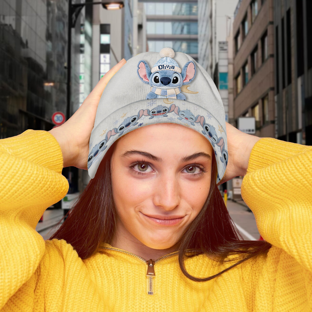 Blue Ohana - Personalized Ohana Beanie Hat With Patches