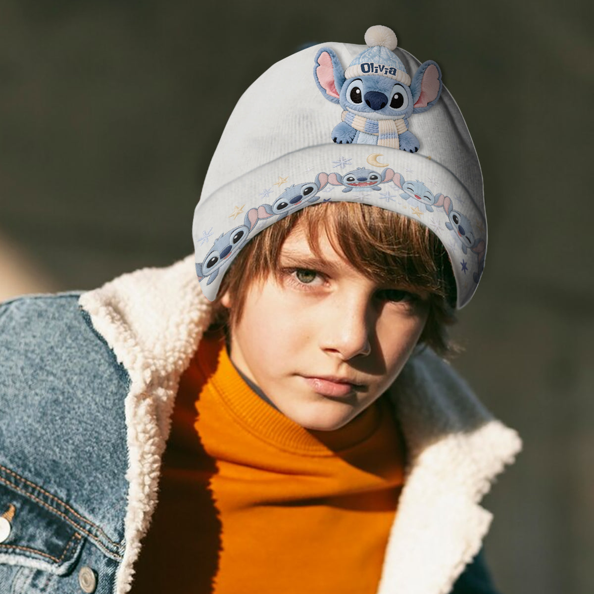 Blue Ohana - Personalized Ohana Beanie Hat With Patches