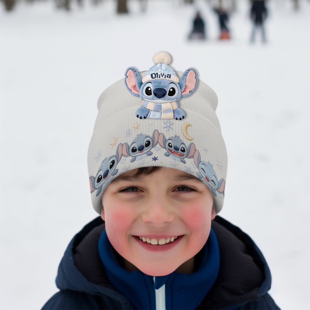 Blue Ohana - Personalized Ohana Beanie Hat With Patches