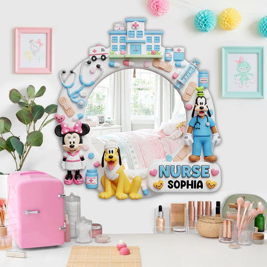 Mouse's Medical - Personalized Nurse Wall Hanging Mirror