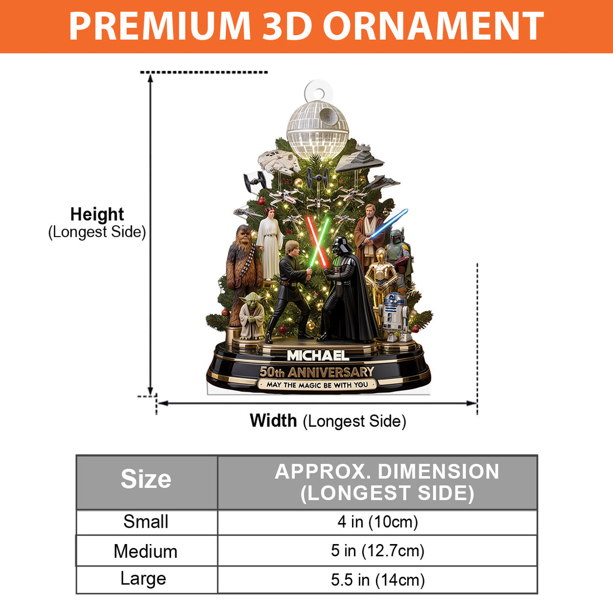May The Magic Be With You - Personalized The Force 3D Plaque