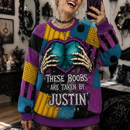 Nightmare Couple, Couple Funny Gift - Personalized Nightmare Ugly Sweater