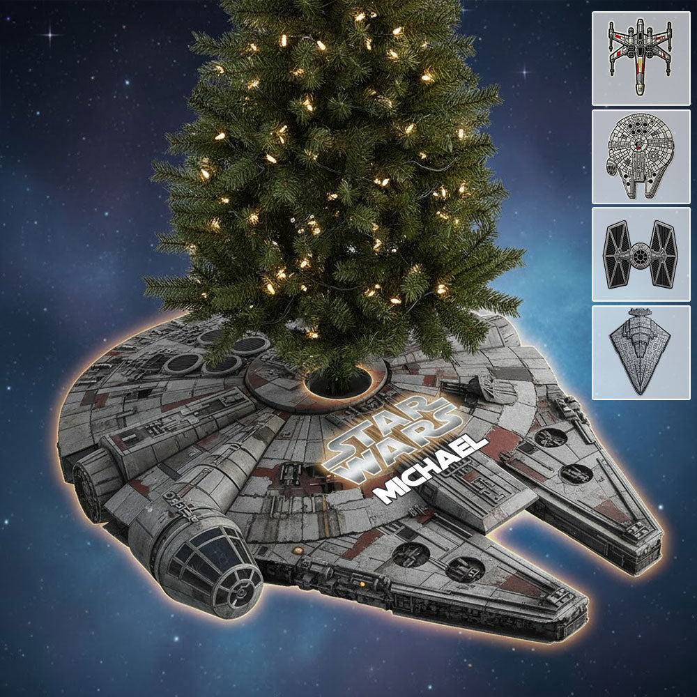Cool Spacecraft - Personalized The Force Shaped Tree Skirt