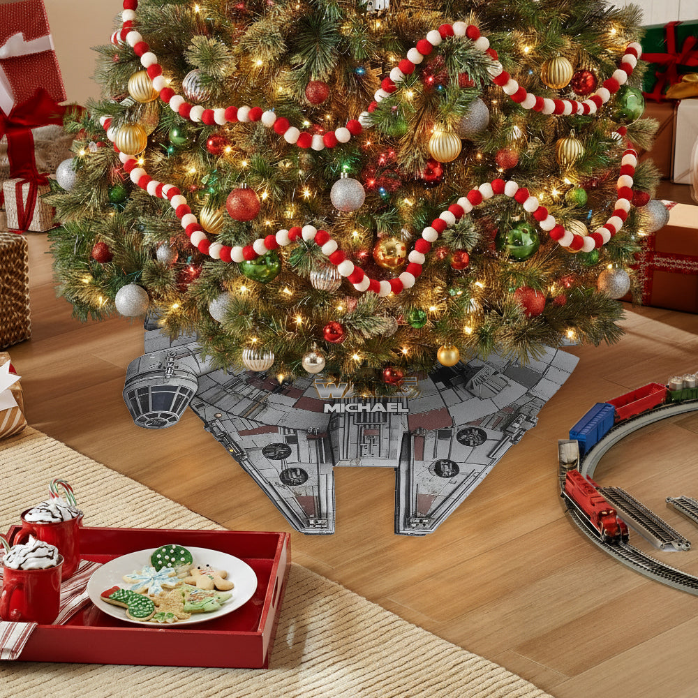 Cool Spacecraft - Personalized The Force Shaped Tree Skirt