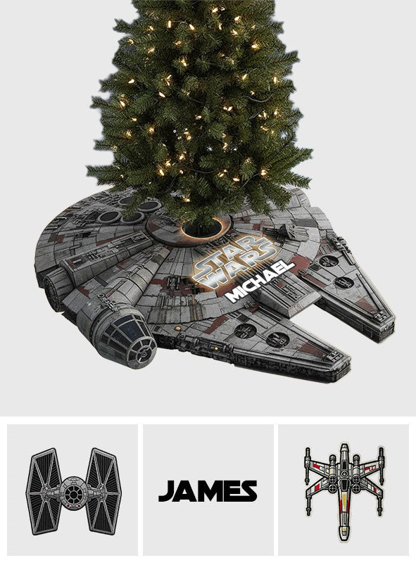 Cool Spacecraft - Personalized The Force Shaped Tree Skirt