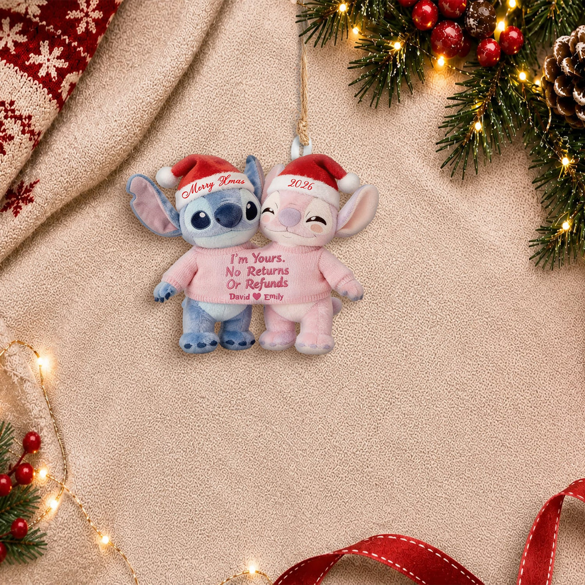 I'm Yours No Return Or Refunds - Personalized Ohana Plush Ornament