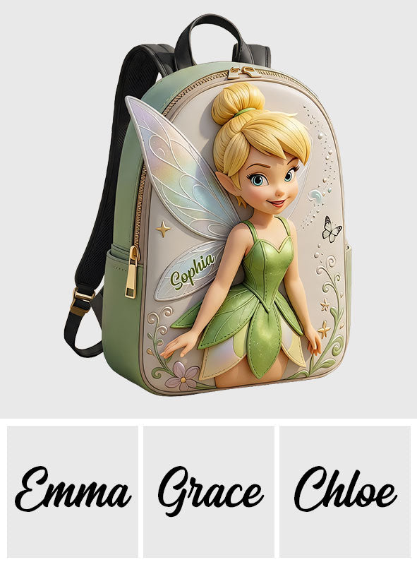 Magical Fairy - Personalized Flying Fairy Changeable Leather Patch Backpack