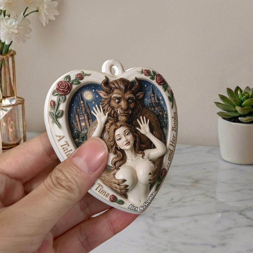 Naughty Couple - Personalized Beauty And The Beast Premium 3D Ornament