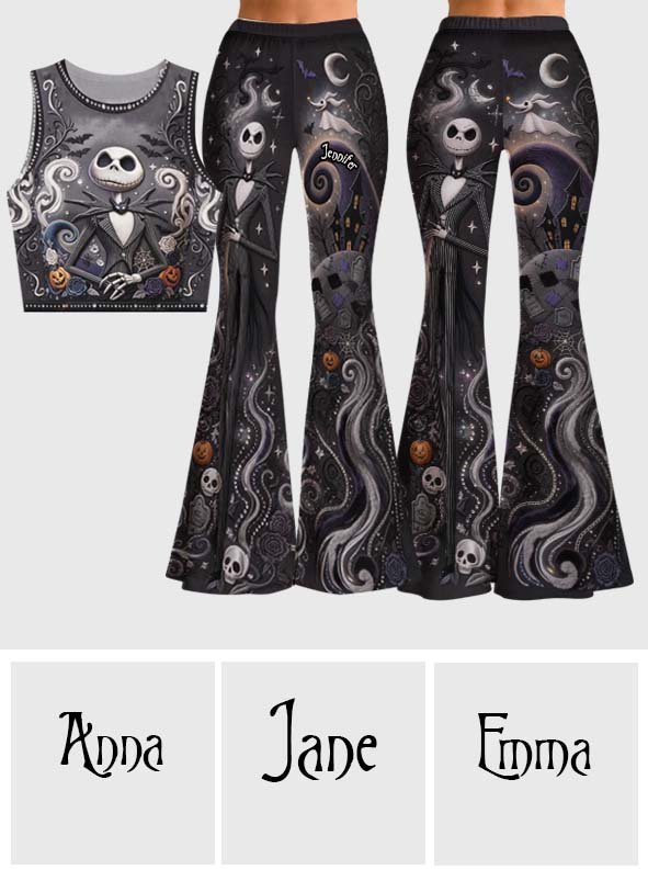 Halloween Nightmare - Personalized Nightmare Flare Pants & Crop Tanktop