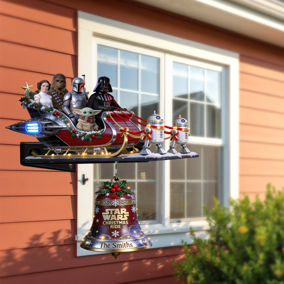 Merry Christmas - Personalized The Force Wooden Wall Mount Sign