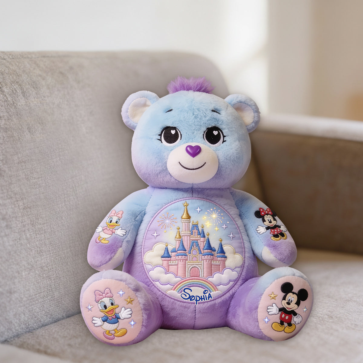 Magic Bear - Personalized Dream Trip Premium Faux Fur Pillow
