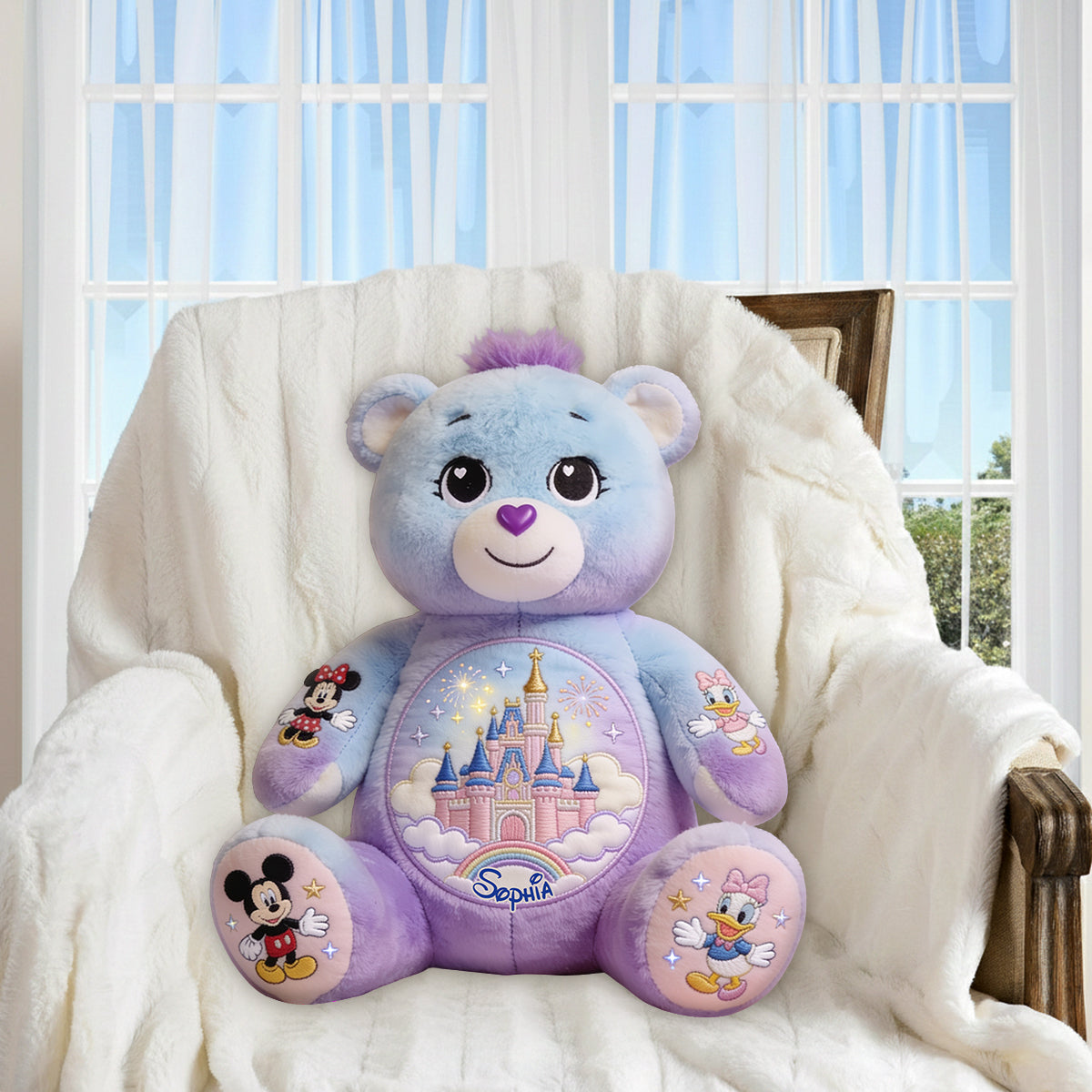 Magic Bear - Personalized Dream Trip Premium Faux Fur Pillow