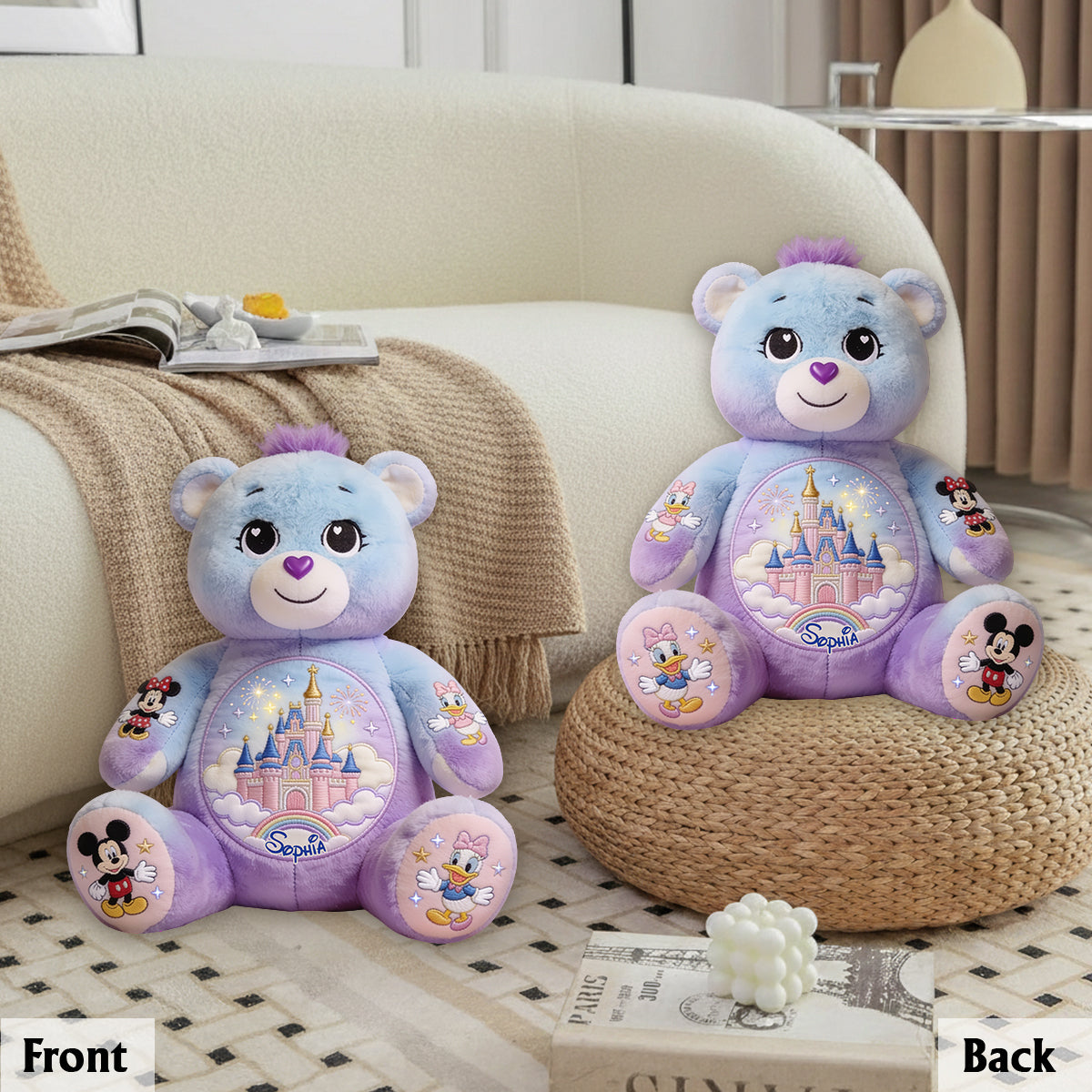 Magic Bear - Personalized Dream Trip Premium Faux Fur Pillow