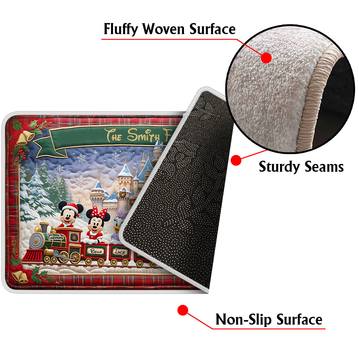 Magical Christmas - Personalized Mouse Non-Slip Tufted Rug