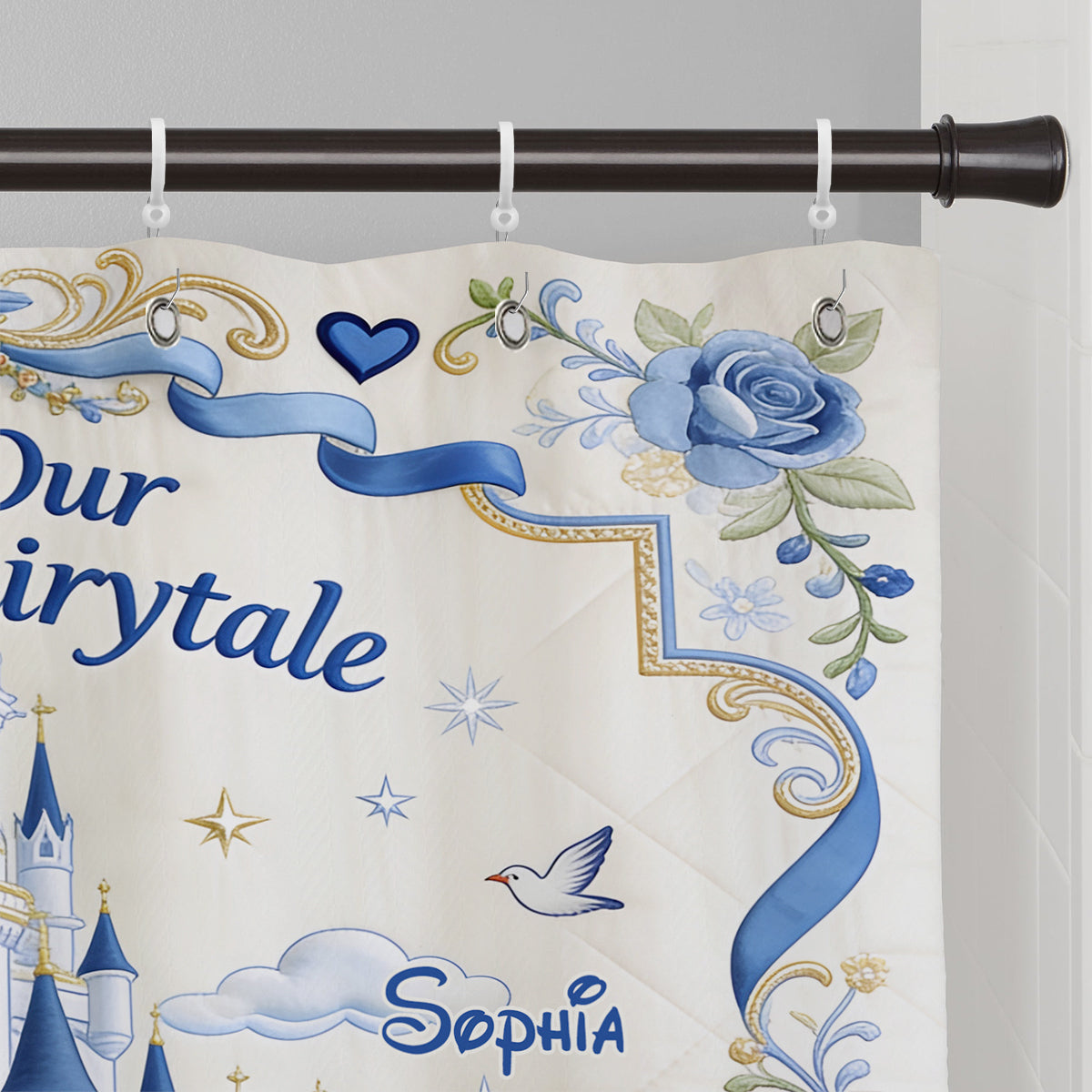 Home Is Our Happiest Fairytale - Personalized Mouse Blackout Window Curtain/ Drapes Set