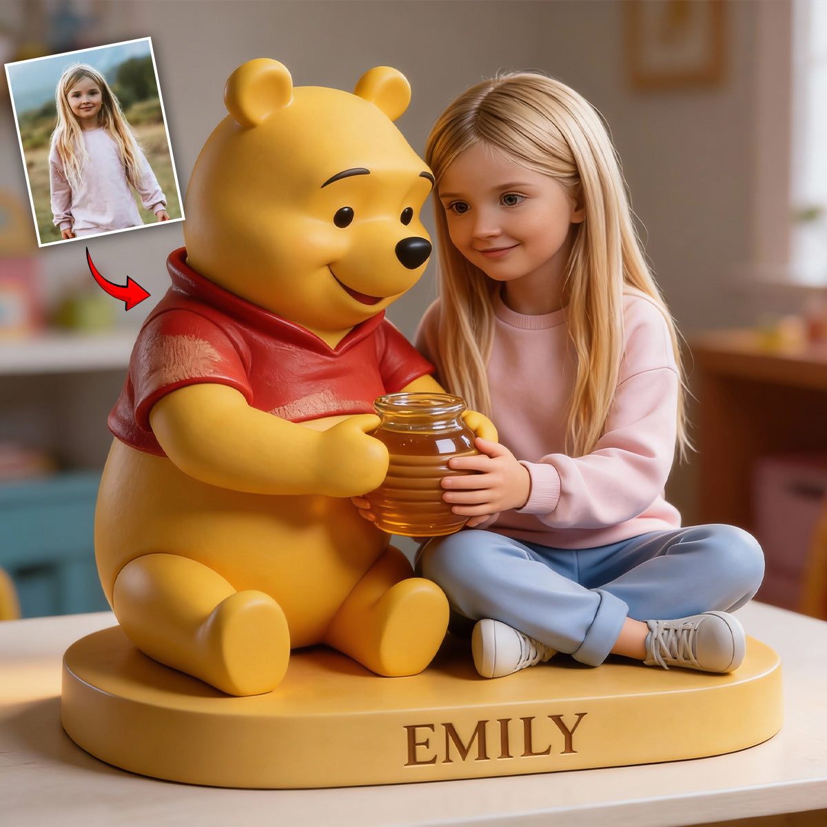 Yellow Bear Friend - Personalized Yellow Bear Custom Shaped Acrylic Plaque
