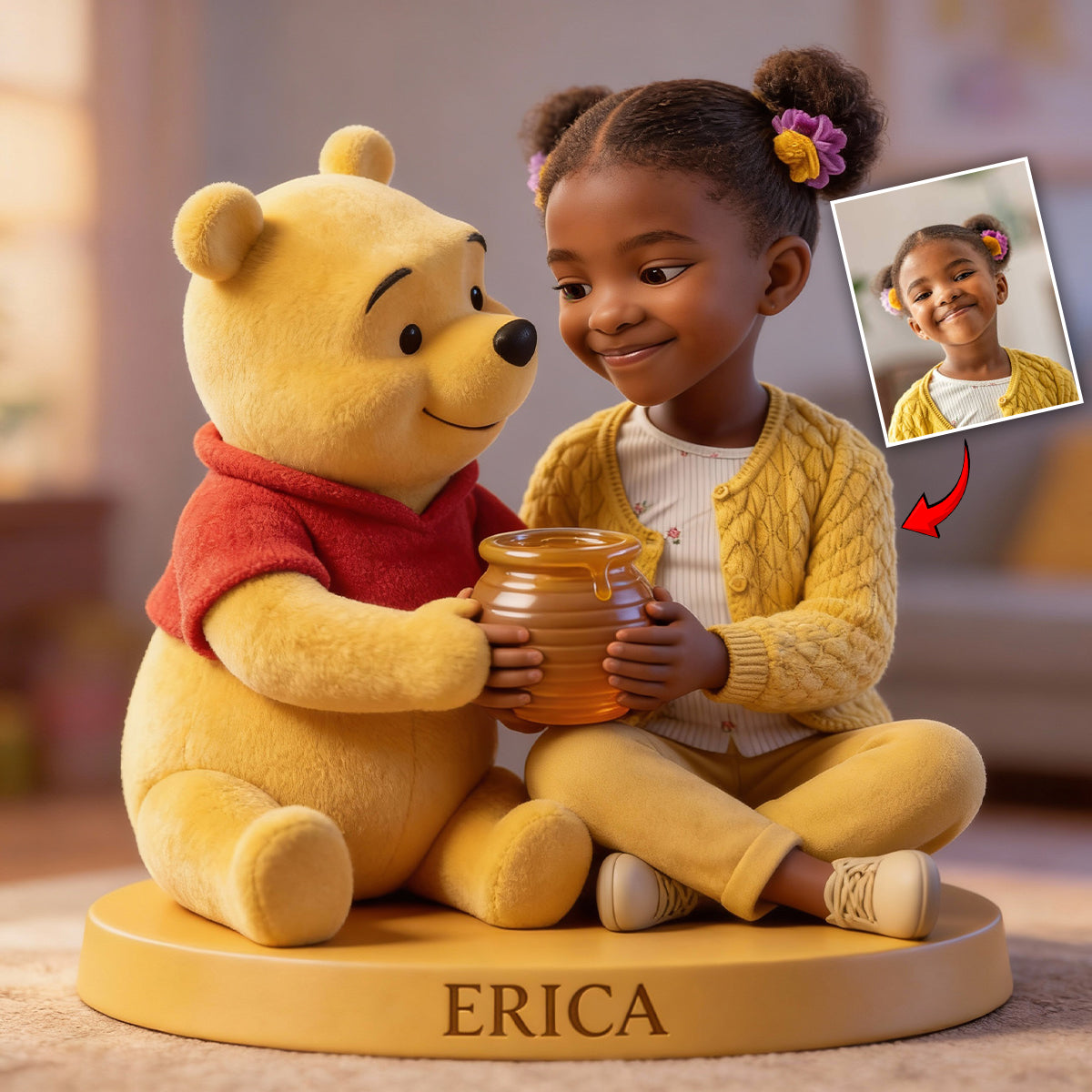 Yellow Bear Friend - Personalized Yellow Bear Custom Shaped Acrylic Plaque
