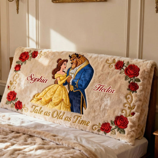 Tale As Old As Time - Personalized Beauty And The Beast Headboard Slipcover