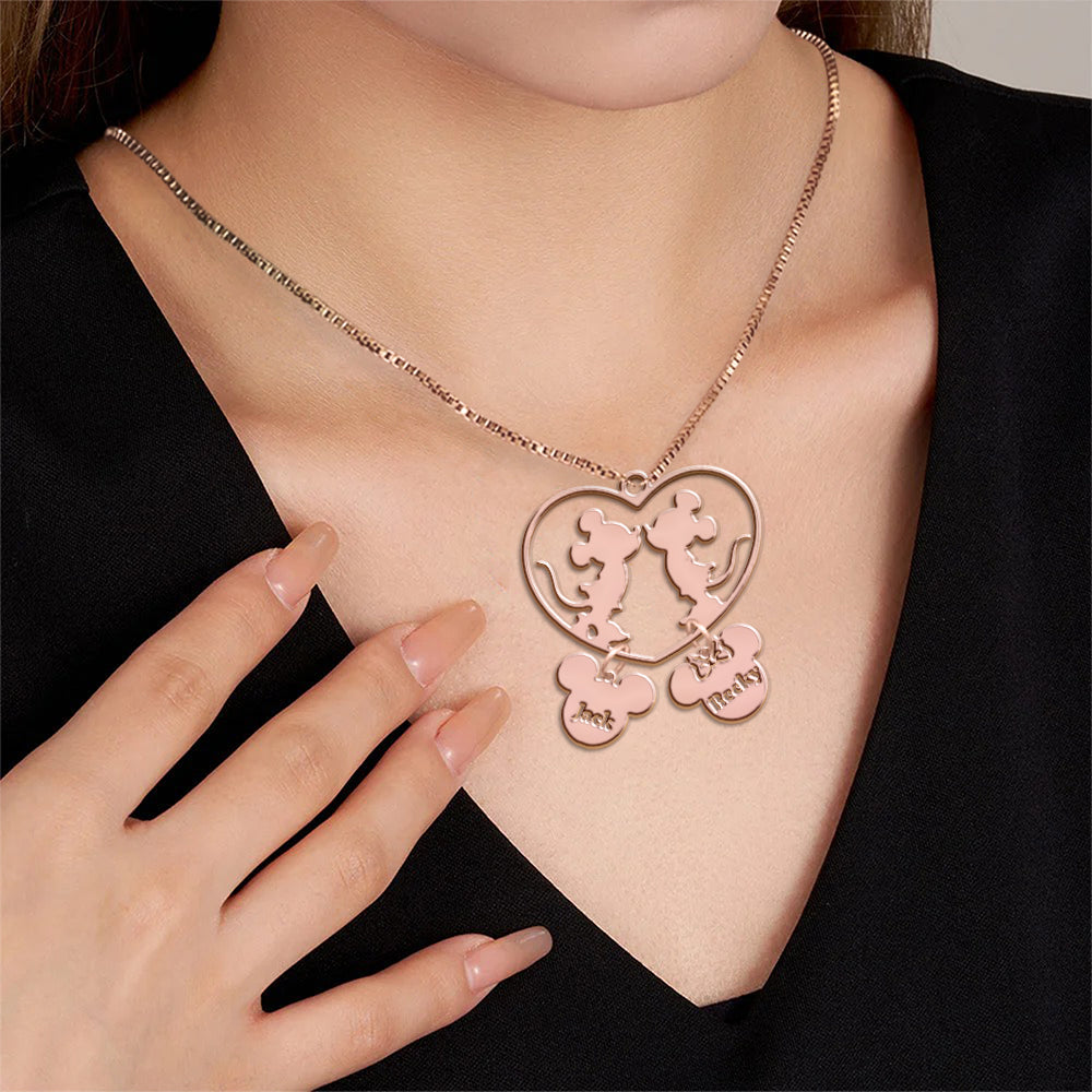 We Found Our Happily Ever After - Personalized Mouse Necklace with Charms
