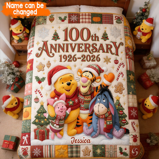 100th Anniversary - Personalized Yellow Bear Blanket