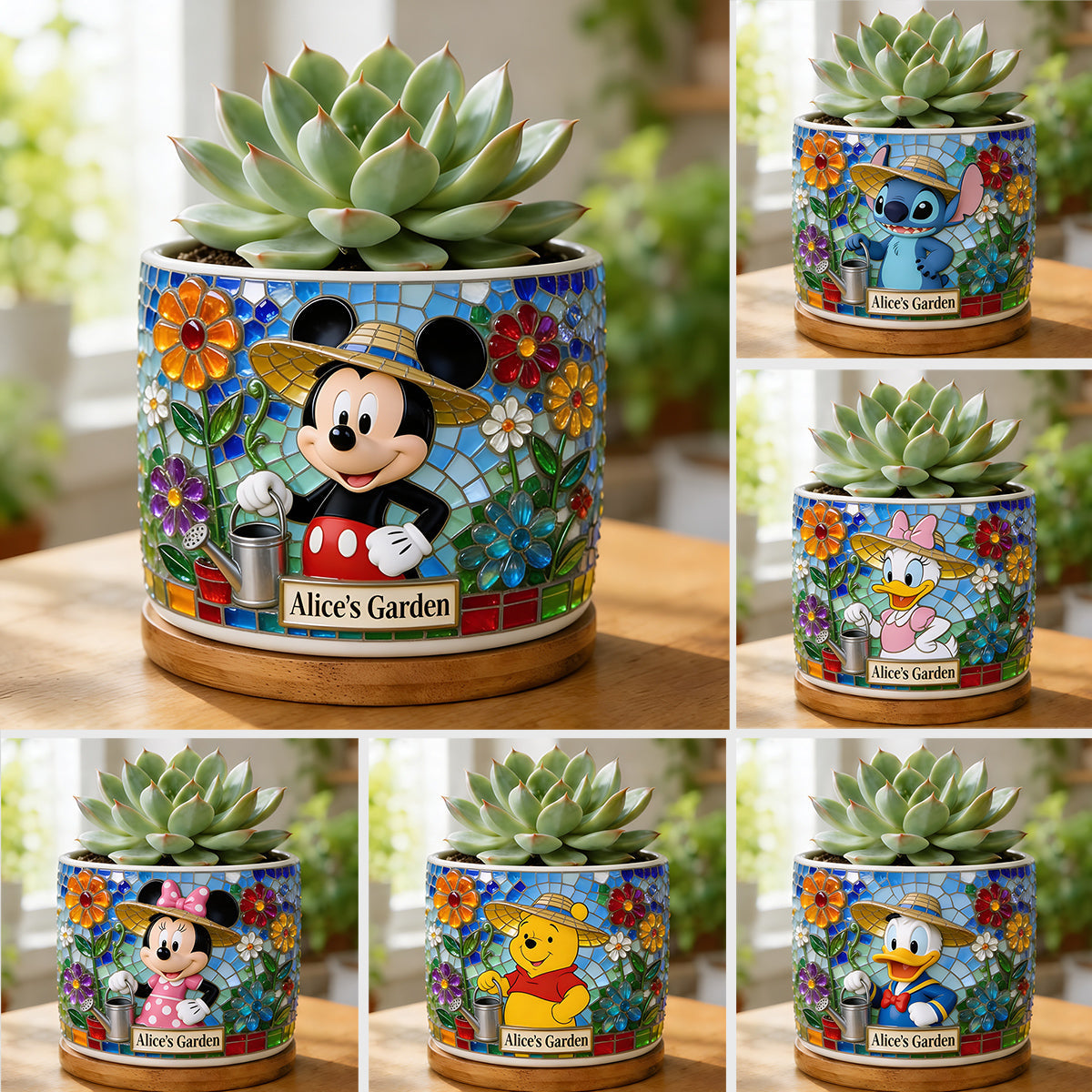 Love Gardening Cute Mouse Ears - Personalized Mouse Ceramic Plant Pot
