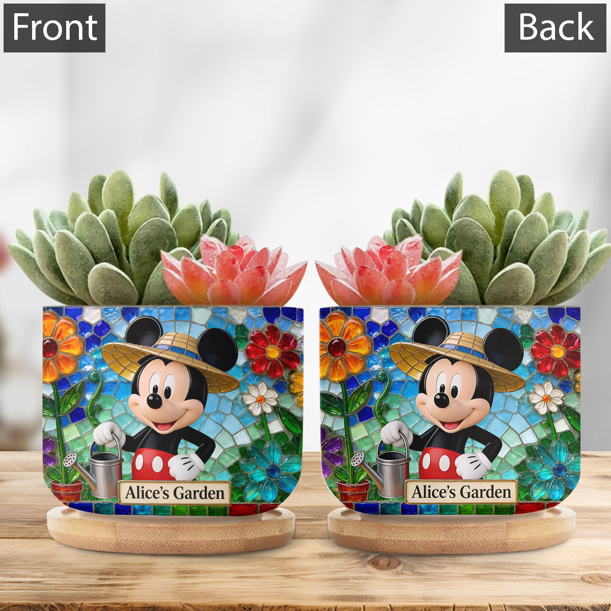 Love Gardening Cute Mouse Ears - Personalized Mouse Ceramic Plant Pot