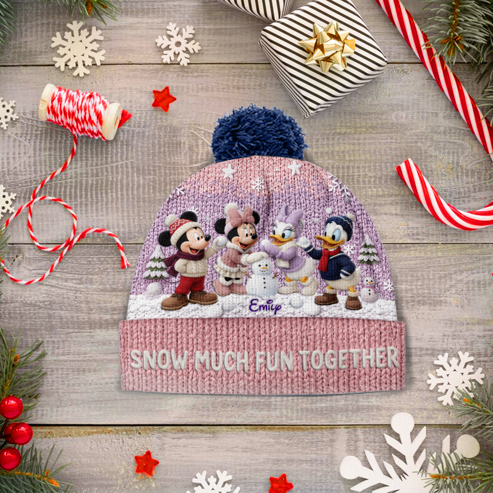 Snow Much Fun Together - Personalized Mouse Beanie Hat