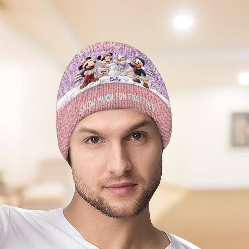 Snow Much Fun Together - Personalized Mouse Beanie Hat
