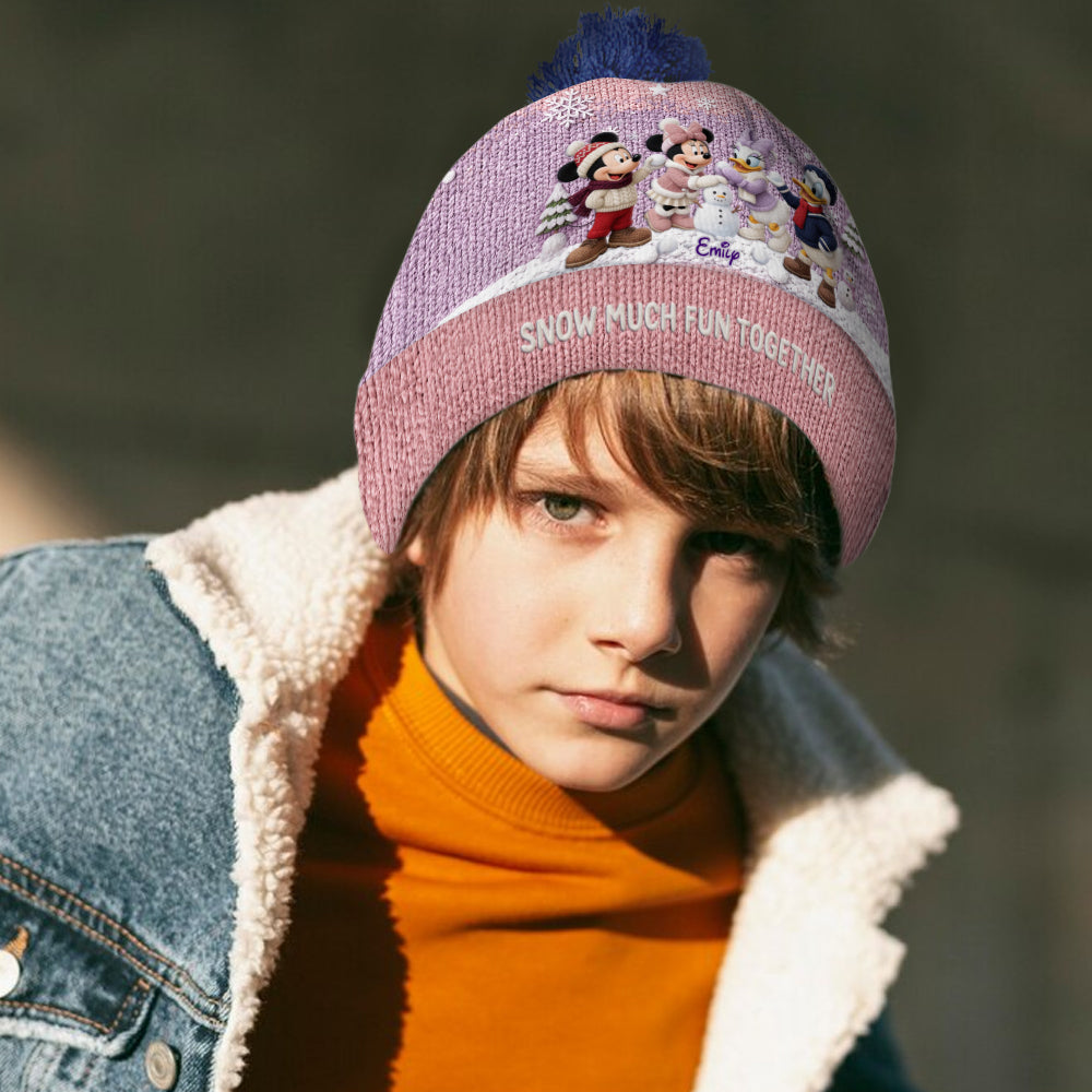Snow Much Fun Together - Personalized Mouse Beanie Hat