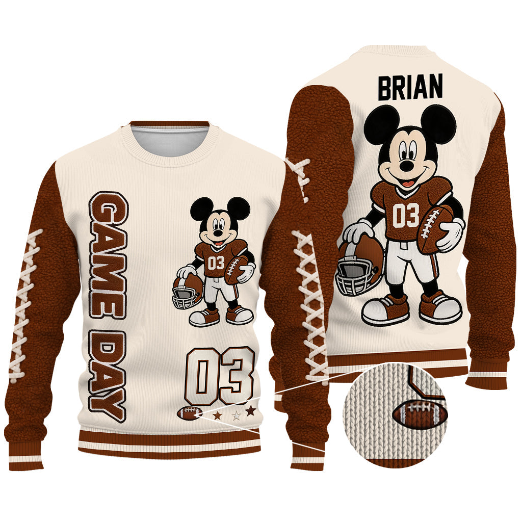 Game Day - Personalized Football Cardigan Sweater