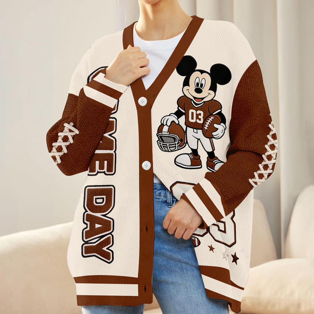 Game Day - Personalized Football Cardigan Sweater