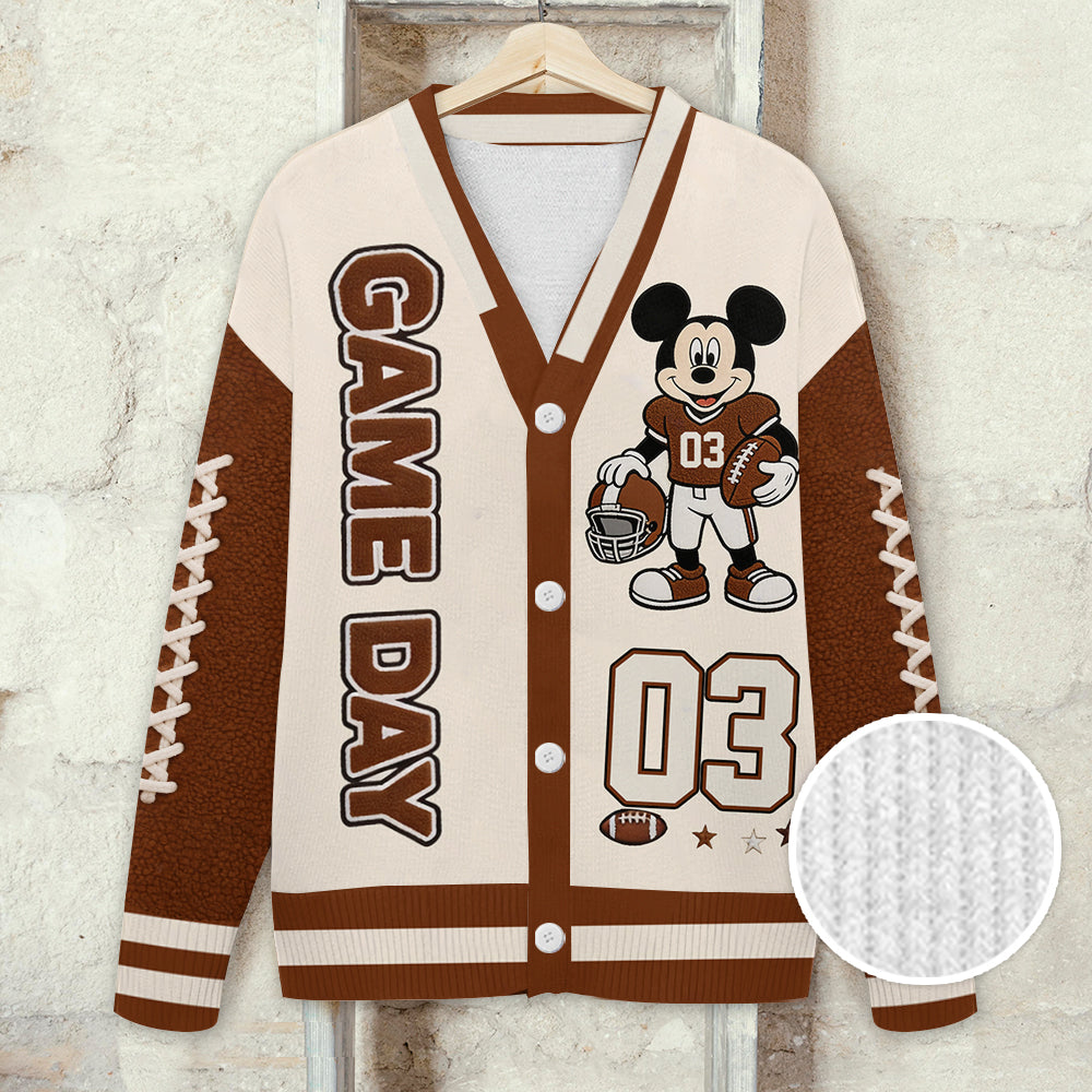Game Day - Personalized Football Cardigan Sweater