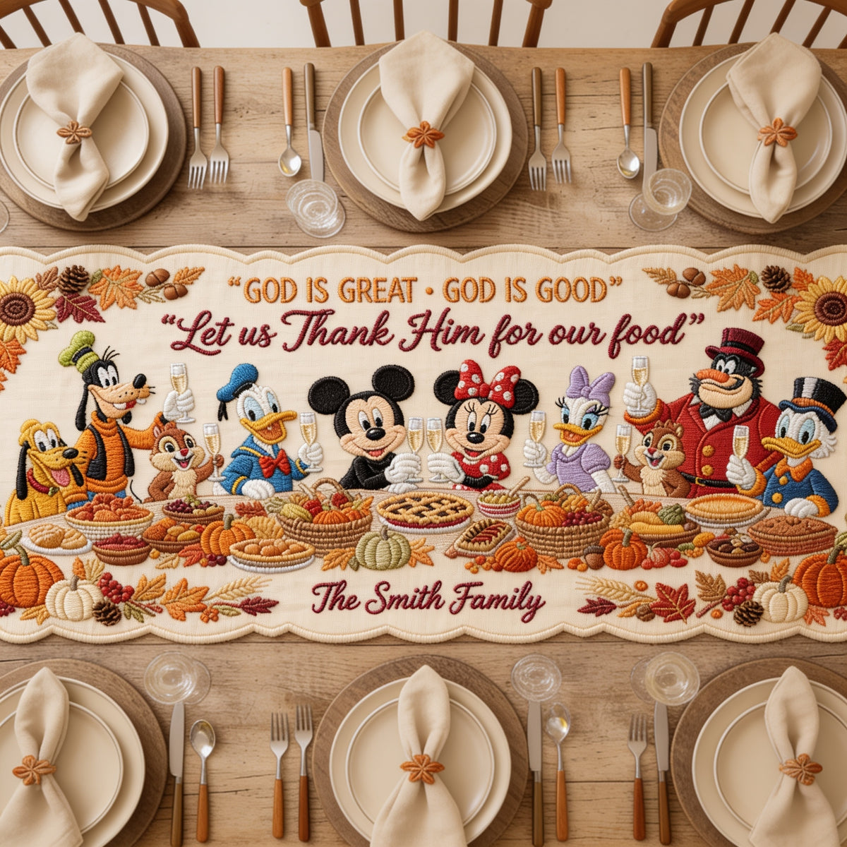 Cheers! - Personalized Mouse Custom Shape Table Runner