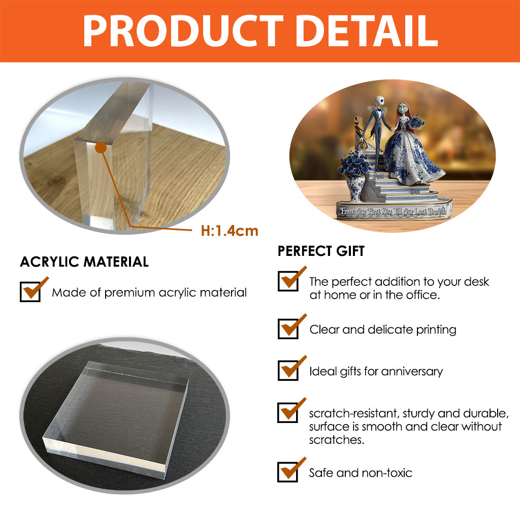 From Our First Kiss Till Our Last Breath - Personalized Nightmare Custom Shaped Acrylic Plaque