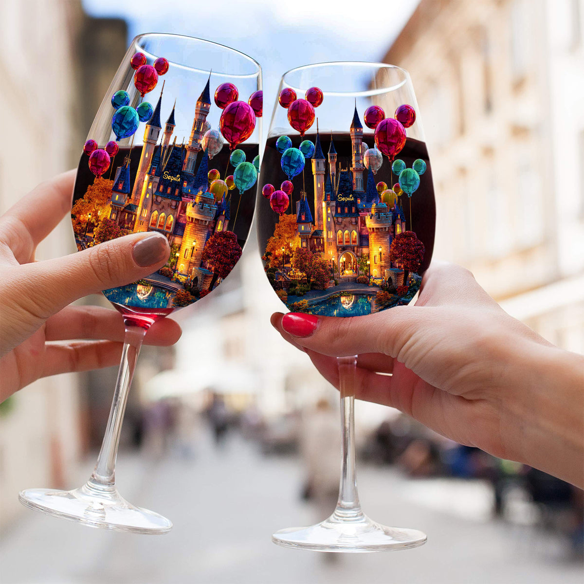 Magical Night - Personalized Mouse Wine Glass With Long Stem