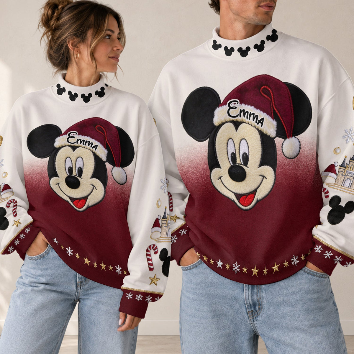 Magical Christmas - Personalized Mouse Mock Neck Sweatshirt