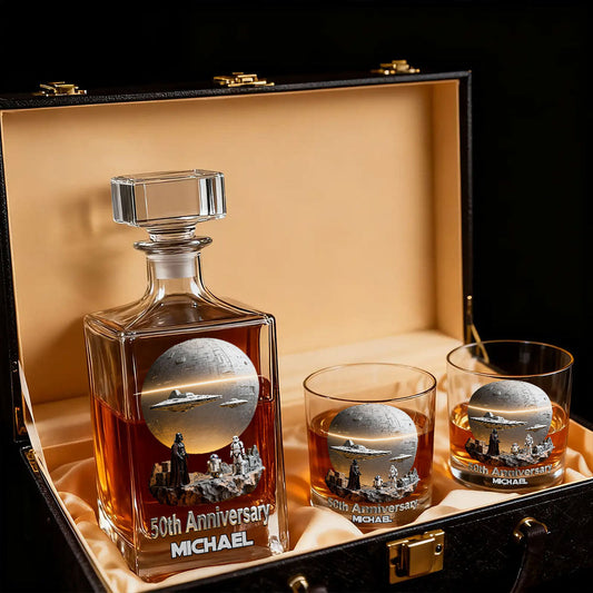 50th Anniversary - Personalized The Force Whiskey Decanter Set