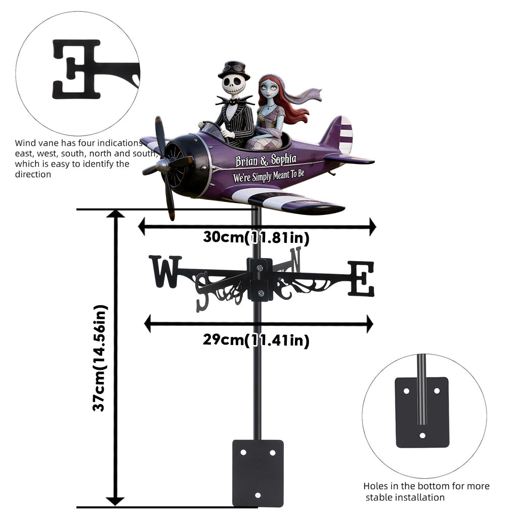 We're Simply Meant To Be - Personalized Nightmare Weather Vane