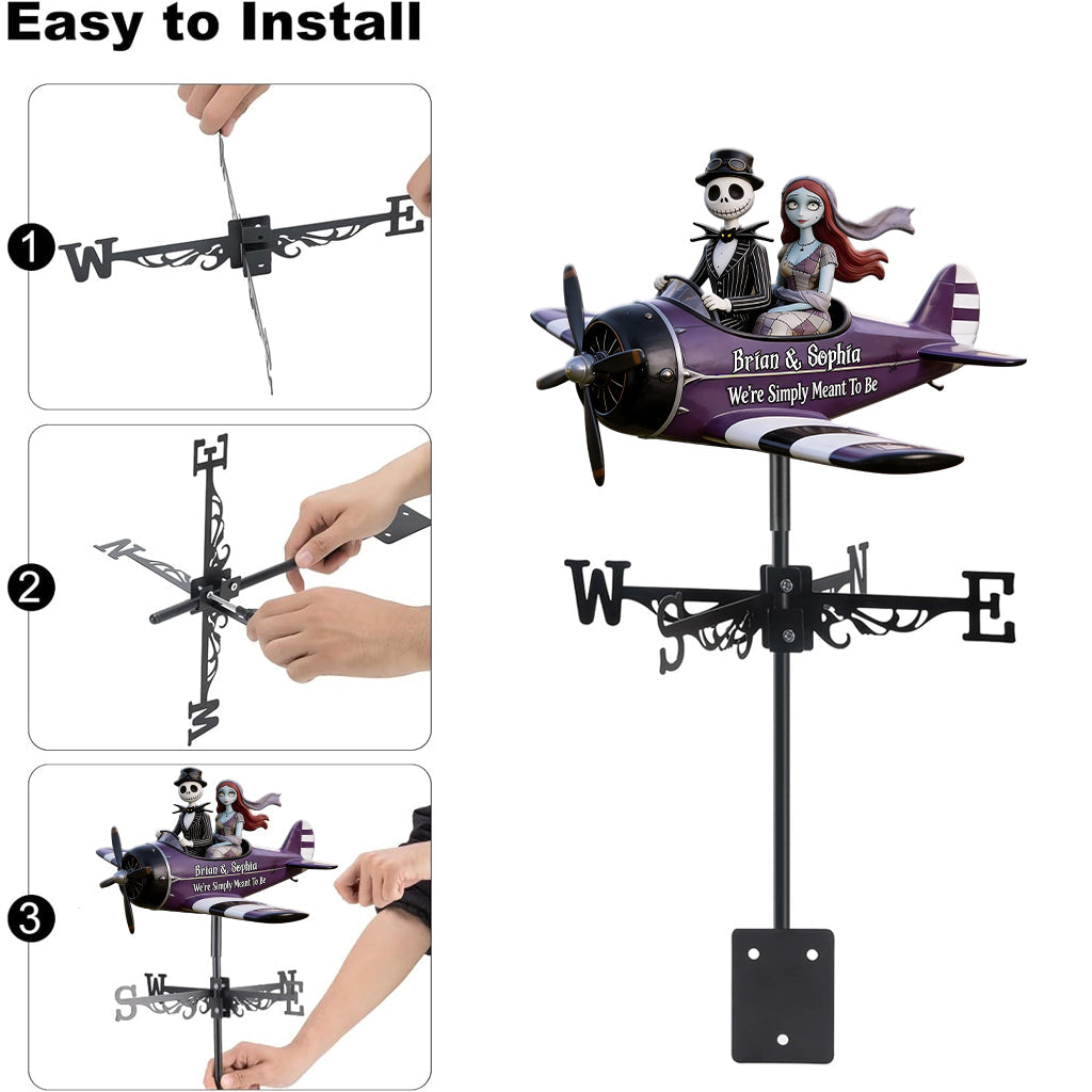 We're Simply Meant To Be - Personalized Nightmare Weather Vane