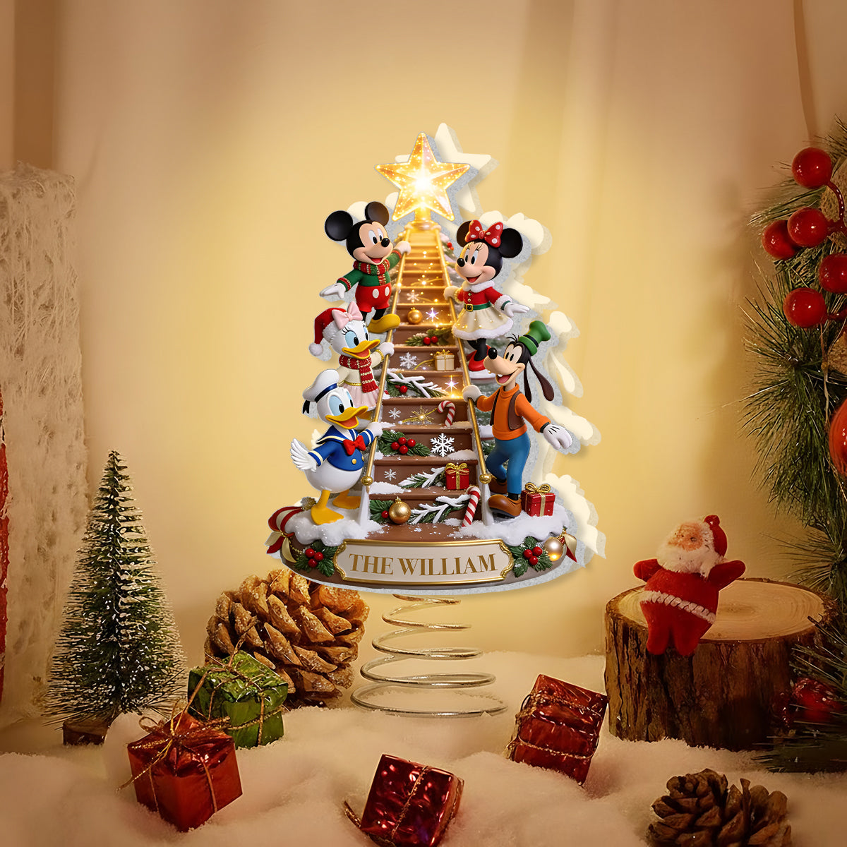 Magic Christmas - Personalized Mouse LED Light Tree Topper