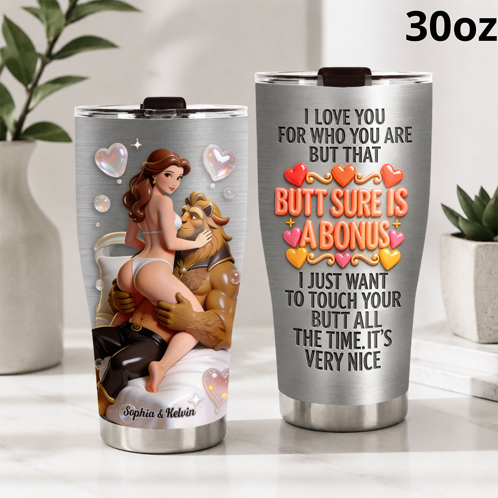 I Love You Forever - Personalized Beauty And The Beast Tumbler
