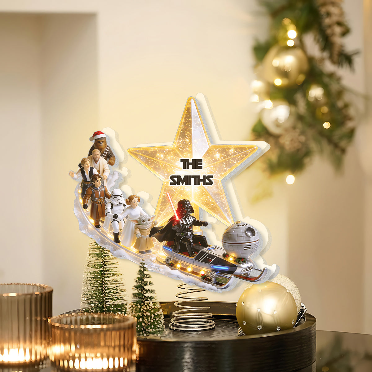 Space Adventure - Personalized The Force LED Light Tree Topper