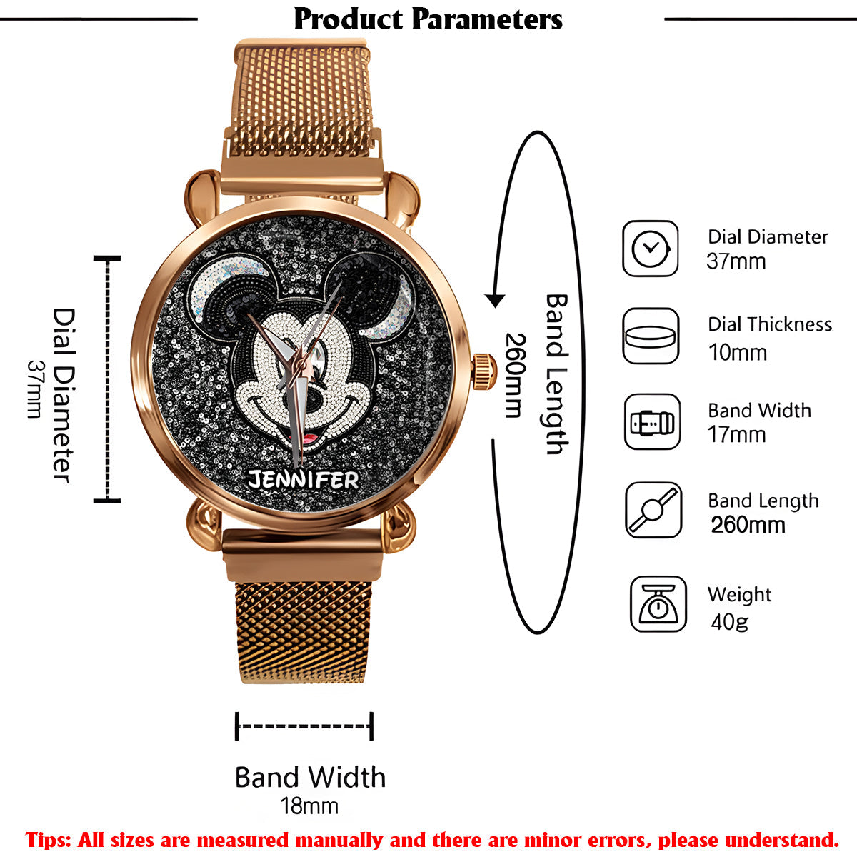 Magical Moments - Personalized Mouse Women Hand Watch